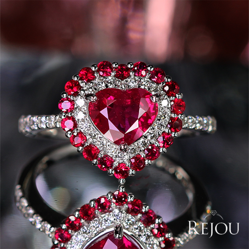 高品質♡ルビーbigハート♡♡No.2066 ミャンマー産(ビルマ産)ハートシェイプルビー 1.5ct ルビー 0.4ct
