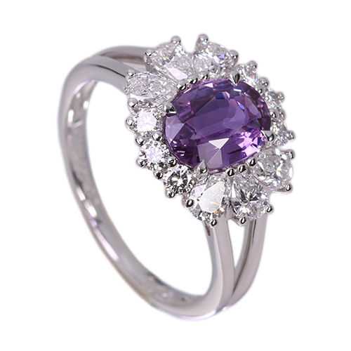 第451回抽選販売＞非加熱パープルサファイア 1.4ct ダイヤモンド 0.9ct