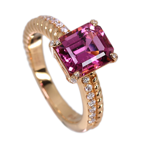 ピンクトルマリン 18金 リング 3.44カラット ダイヤモンド 楽天市場】ピンクトルマリン ハート ダイヤモンド リング K18PG