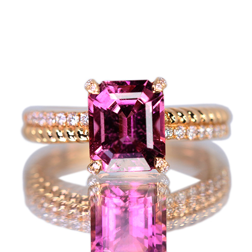 ピンクトルマリン 約2.5ct ダイヤモンド 約0.2ct ピンクゴールド