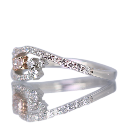 ピンクダイヤモンド 0.085ct/FOP/SI1 ダイヤモンド 0.3ct プラチナ