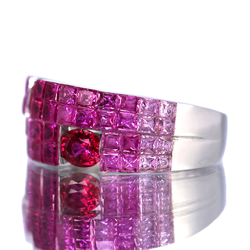 ルビー 約1ct ルビー・ピンクサファイア 4.5ct ホワイトゴールド