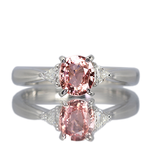 パパラチアサファイア 約1ct ダイヤモンド プラチナ リング(指輪