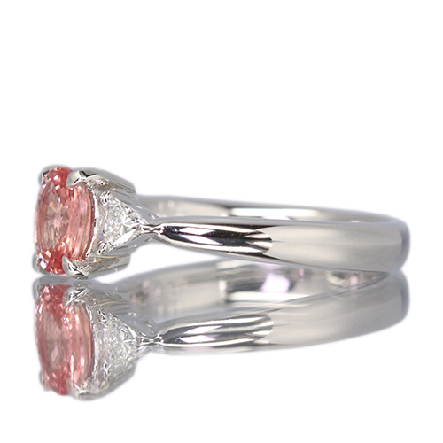 パパラチアサファイア 約1ct ダイヤモンド プラチナ リング(指輪