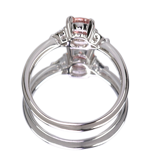 パパラチアサファイア 約1ct ダイヤモンド プラチナ リング(指輪