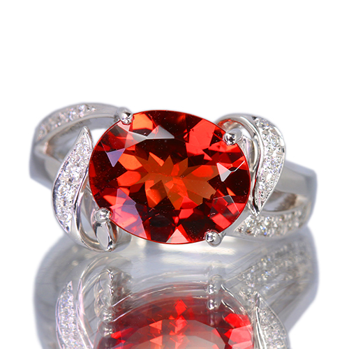 アンデシン 2.5ct ダイヤモンド プラチナ リング(指輪)【品質保証書 