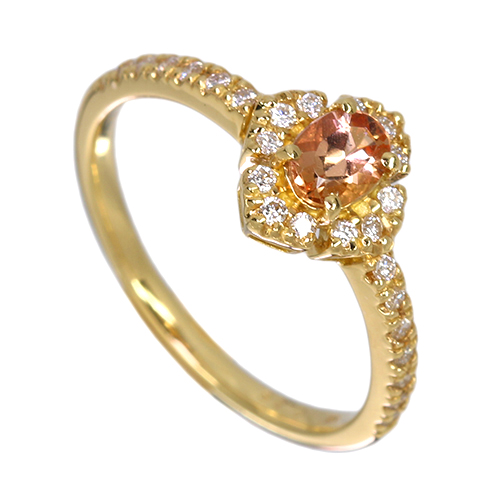 インペリアルトパーズ 0.3ct ダイヤモンド イエローゴールド リング