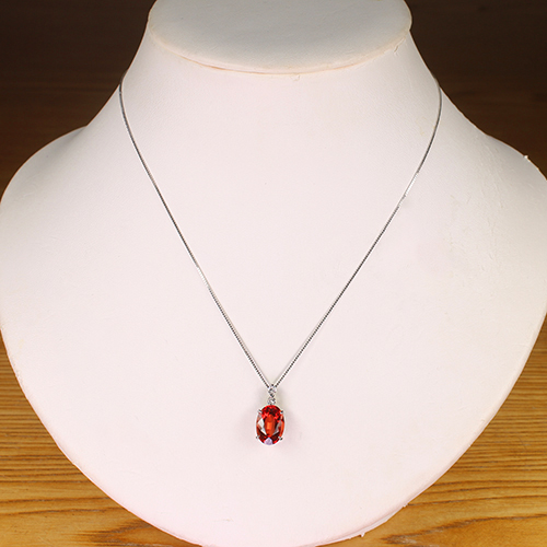 アンデシン 2.5ct ダイヤモンド プラチナ ネックレス【品質保証書/全宝