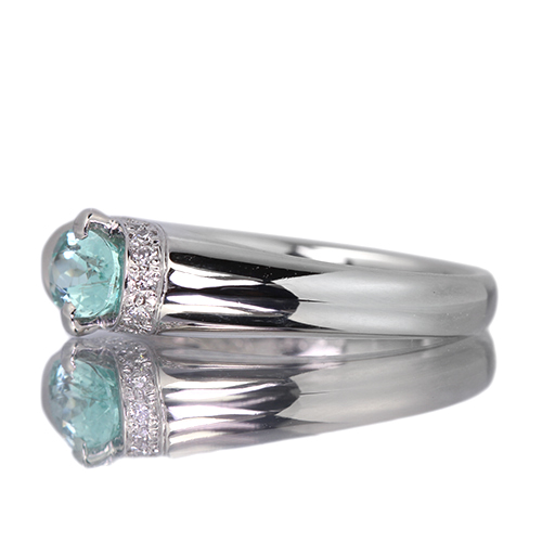 パライバトルマリン 0.5ct ダイヤモンド プラチナ リング(指輪