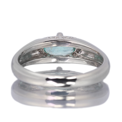 パライバトルマリン 0.5ct ダイヤモンド プラチナ リング(指輪
