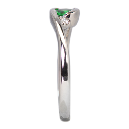 グリーンガーネット ツァボライトプラチナリング 2.017カラット グリーンガーネット（ツァボライト）1.0ct ダイヤモンド プラチナ