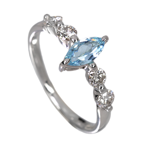 ブルートルマリン　リング　12号 ブルートルマリン 0.3ct ダイヤモンド 0.3ct ホワイトゴールド リング