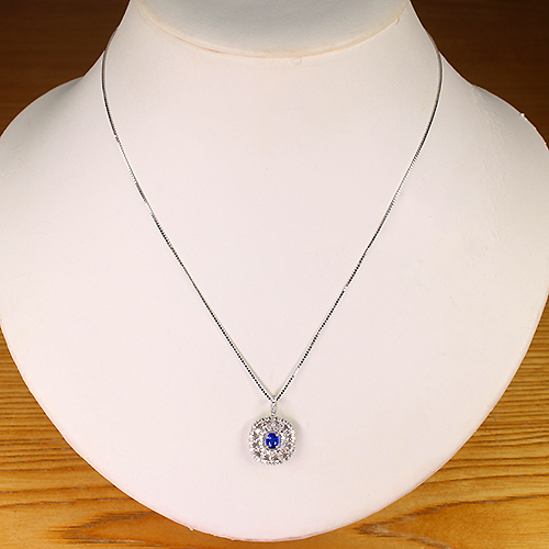 アウイナイト 0.27ct ダイヤモンド 0.5ct プラチナ ネックレス【品質