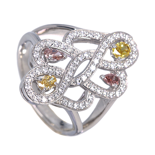 ピンクダイヤモンド 0.073ct/0.040ct イエローダイヤモンド 0.149ct