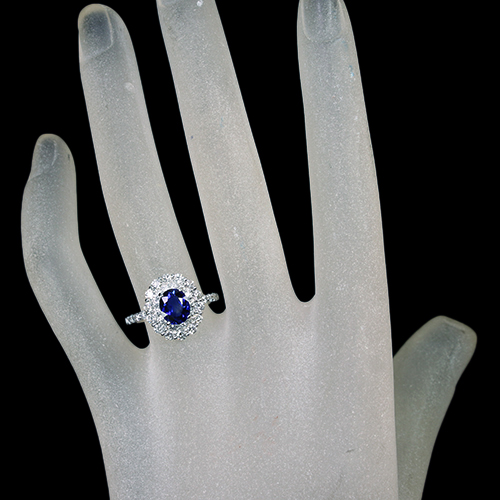 ロイヤルブルーサファイア 1.3ct ダイヤモンド 約1ct プラチナ リング