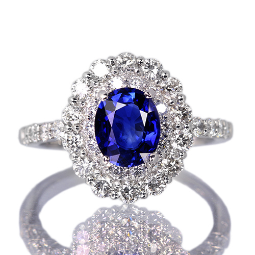 ロイヤルブルーサファイア 1.3ct ダイヤモンド 約1ct プラチナ リング