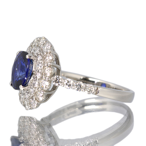 ロイヤルブルーサファイア 1.3ct ダイヤモンド 約1ct プラチナ リング
