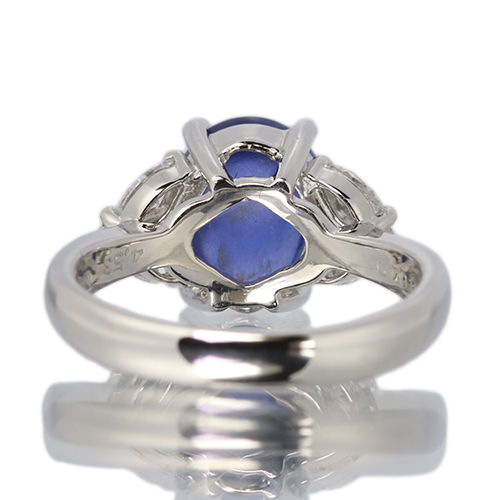 スターサファイア 4.5ct ダイヤモンド 0.4ct プラチナ リング(指輪