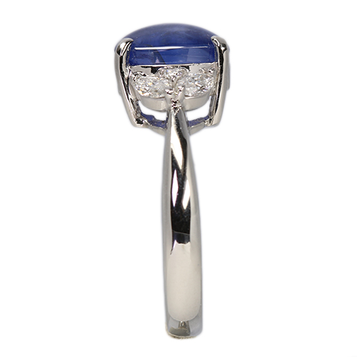 スターサファイア 4.5ct ダイヤモンド 0.4ct プラチナ リング(指輪