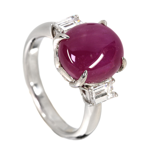 スタールビー 7.4ct ダイヤモンド 0.7ct プラチナ リング(指輪)【品質