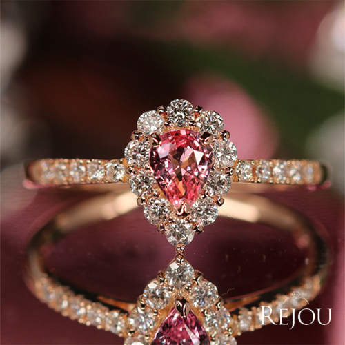 パパラチアサファイア 0.3ct ダイヤモンド 0.3ct ピンクゴールド