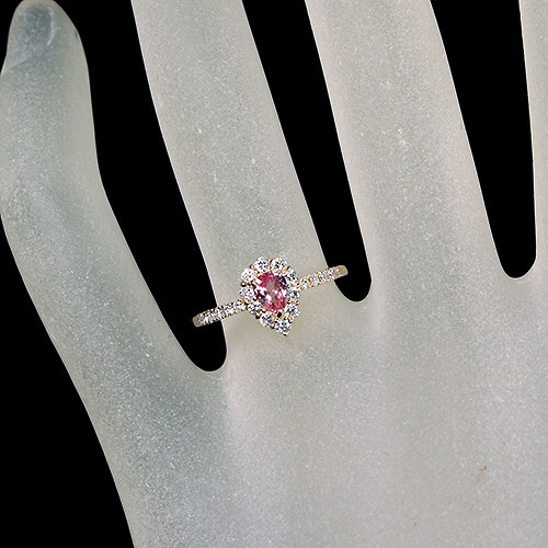 パパラチアサファイア 0.3ct ダイヤモンド 0.3ct ピンクゴールド