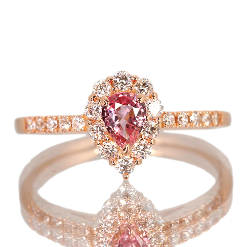 パパラチアサファイア 0.3ct ダイヤモンド 0.3ct ピンクゴールド