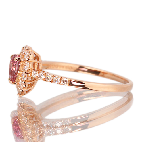 パパラチアサファイア 0.3ct ダイヤモンド 0.3ct ピンクゴールド