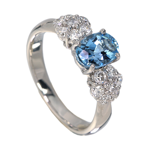 サンタマリアアクアマリン 約1ct ダイヤモンド 約0.5ct プラチナ