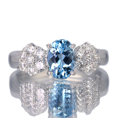 サンタマリアアクアマリン 約1ct ダイヤモンド 約0.5ct プラチナ