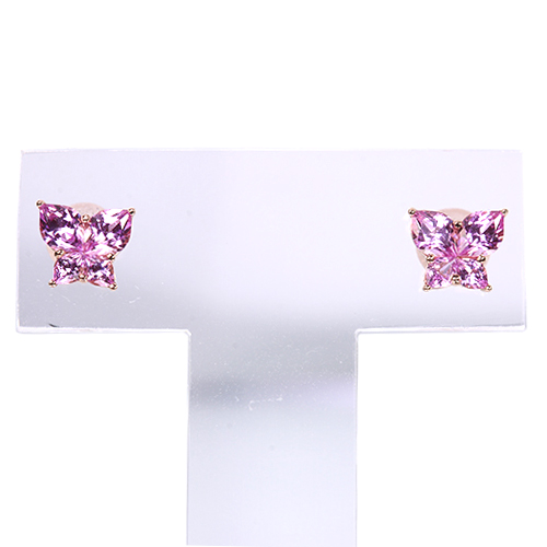 専用JE385★高級 ピンクサファイア0.88ct ダイヤ ピアス 鑑付 天然ピンクサファイア ピアス 0.80ct～(Total) オーバルミックス