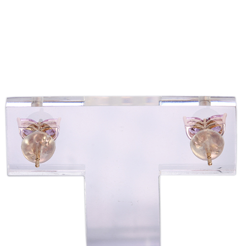 専用JE385★高級 ピンクサファイア0.88ct ダイヤ ピアス 鑑付 K18YG ピンクサファイアピアス PS 0.50ct