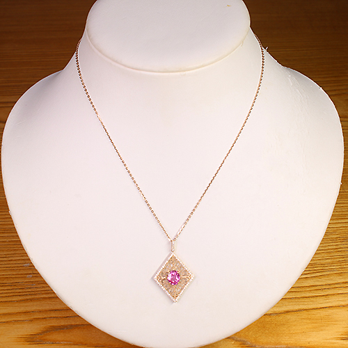 パパラチアサファイア 1.1ct ダイヤモンド 0.2ct ピンクゴールド
