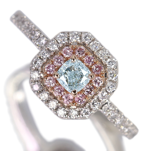 JQ238★高級 Type2A 大粒ピンクダイヤ0.245ct pt リング鑑付 金属アレルギー 対応 対策 セミオーダー 純チタン 指輪