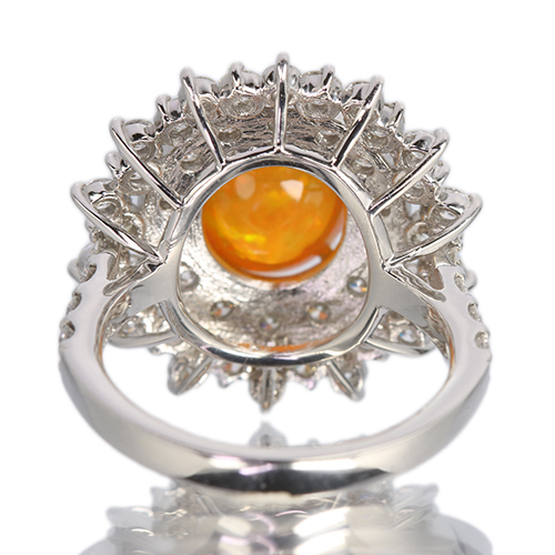 メキシコ産ファイアオパール 約3ct ダイヤモンド 約2ct プラチナ