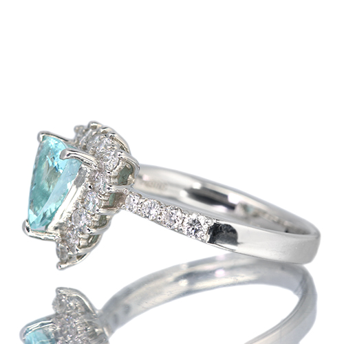 パライバトルマリン 約1.1ct ダイヤモンド 0.5ct プラチナ