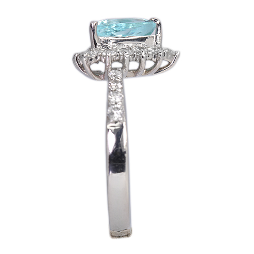 パライバトルマリン 約1.1ct ダイヤモンド 0.5ct プラチナ リング(指輪