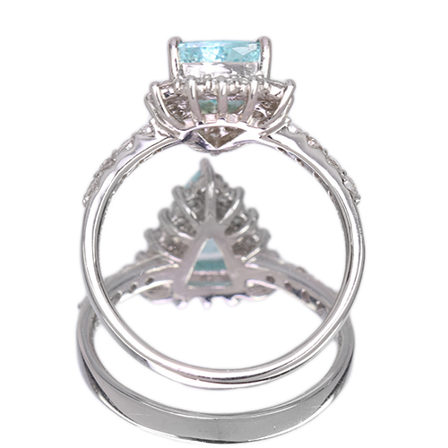 パライバトルマリン 約1.1ct ダイヤモンド 0.5ct プラチナ リング(指輪