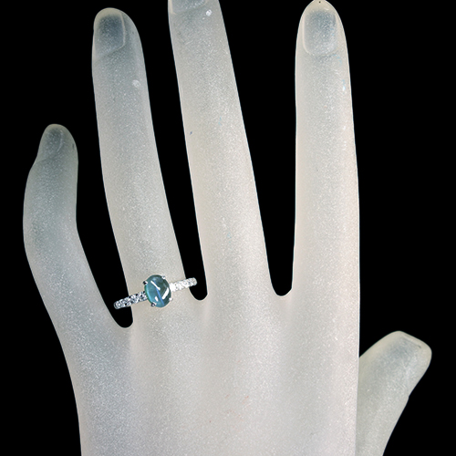 アレキサンドライトキャッツアイ 1.1ct ダイヤモンド 0.2ct プラチナ