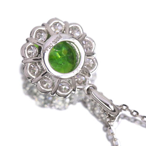 ロシア産デマントイドガーネット 1.21ct ダイヤモンド 0.64ct プラチナ