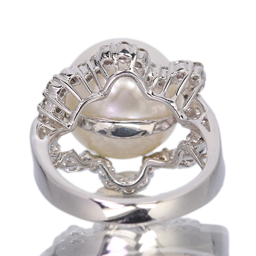 第457回抽選販売＞南洋白蝶真珠 14㎜ ダイヤモンド 1.1ct ホワイト