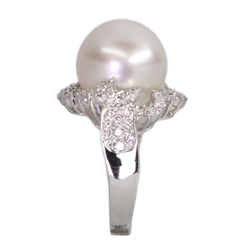 第457回抽選販売＞南洋白蝶真珠 14㎜ ダイヤモンド 1.1ct ホワイト