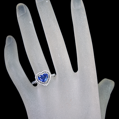 JG275★高級 ブルーサファイア0.86ct D プラチナ ヘッド 鑑付 サファイア 1.00ct ダイヤモンド 0.64ct ペンダントトップ Pt900