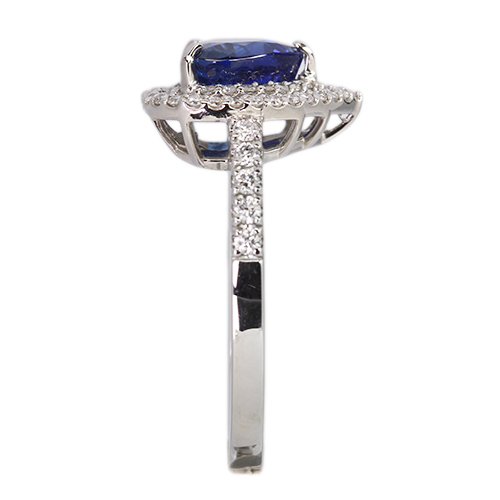 ハートシェイプブルーサファイア 2.7ct ダイヤモンド 0.4ct プラチナ