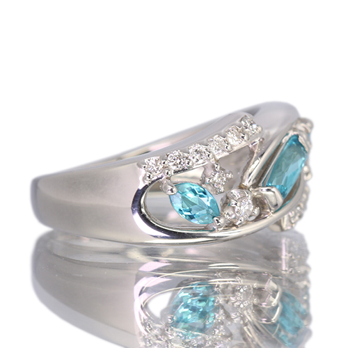 パライバトルマリン0.115ct ダイヤ0.88ctプラチナリング 新作