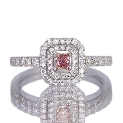 ピンクダイヤモンド 0.163ct/FOP/SI2 ダイヤモンド 0.3ct プラチナ