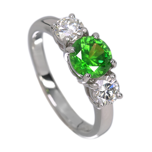 ロシア産デマントイドガーネット 約1.3ct ダイヤモンド 0.34ct/I/SI2/G