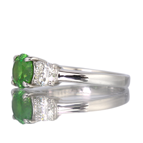 専用JQ34★高級 デマントイドガーネット0.583ct D pt リング 鑑付 デマントイドガーネット ダイヤモンドリング DTG 0.486ct D 0.37