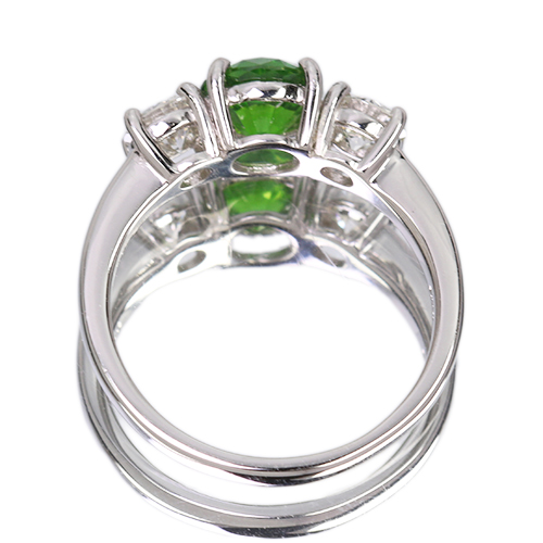 専用JQ34★高級 デマントイドガーネット0.583ct D pt リング 鑑付 デマントイドガーネット ダイヤモンドリング DTG 0.486ct D 0.37