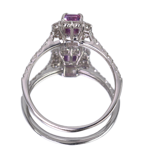 ピンクサファイア 0.6ct ダイヤモンド 0.6ct プラチナ リング(指輪